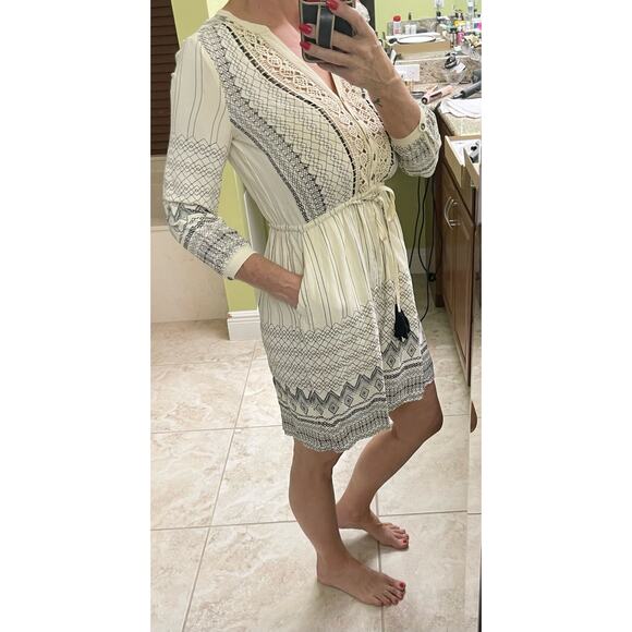 Anthropologie Floreat Pierre v neck crochet tassels dress boho size 6 small - Picture 3 of 5